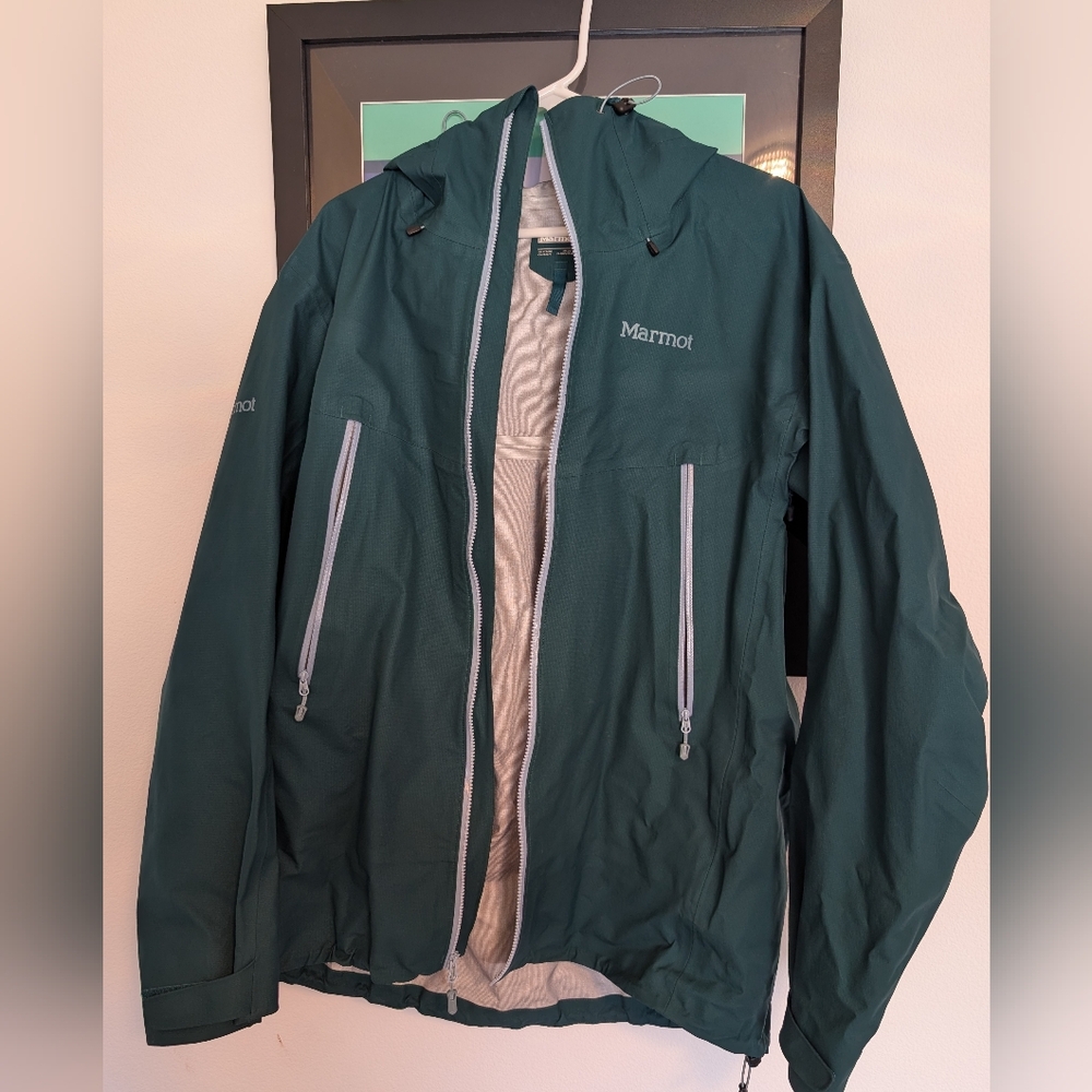 Marmot Men's Teal Raincoat with Gray Accents